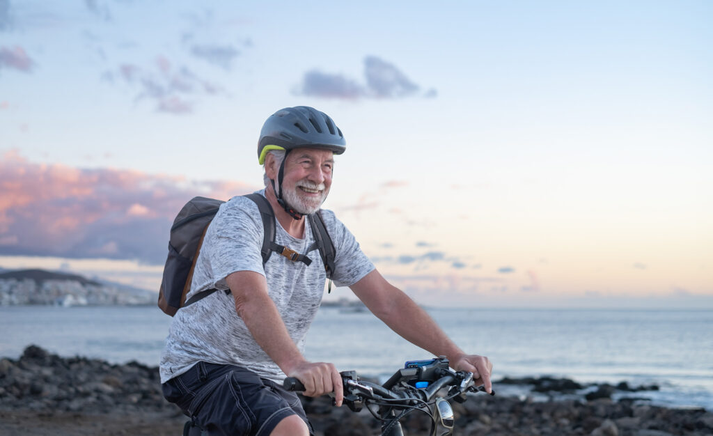 Senior program patient enjoying a bike ride