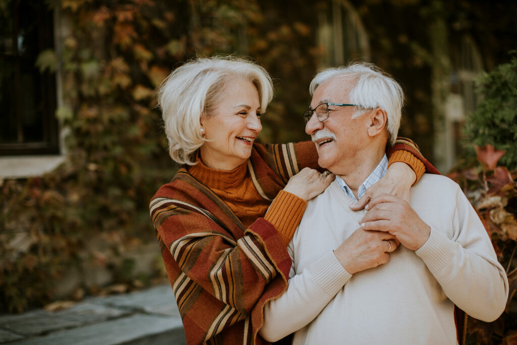Senior couple who are treated with geriatric medicine